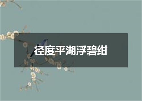 径度平湖浮碧绀