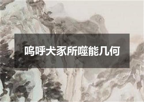 呜呼犬豕所噬能几何