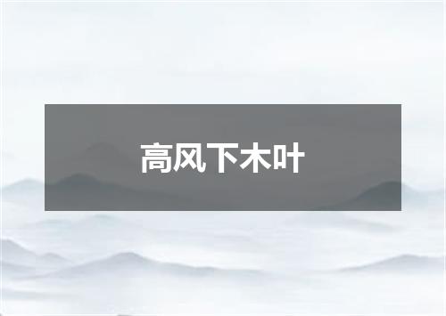 高风下木叶
