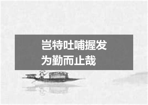 岂特吐哺握发为勤而止哉