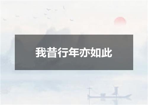 我昔行年亦如此