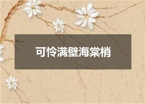 可怜满壁海棠梢