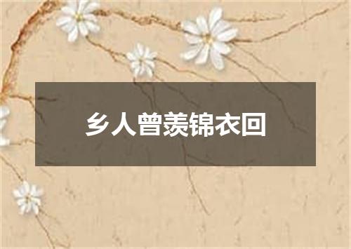 乡人曾羡锦衣回