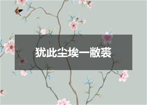 犹此尘埃一敝裘
