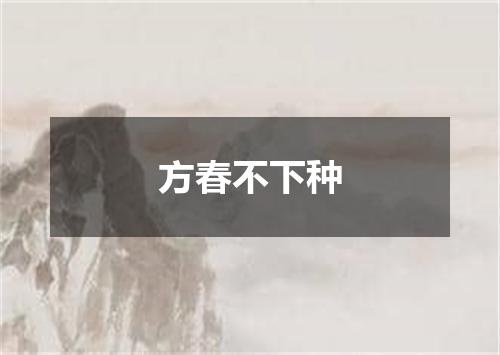 方春不下种
