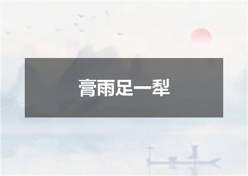 膏雨足一犁