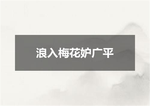 浪入梅花妒广平
