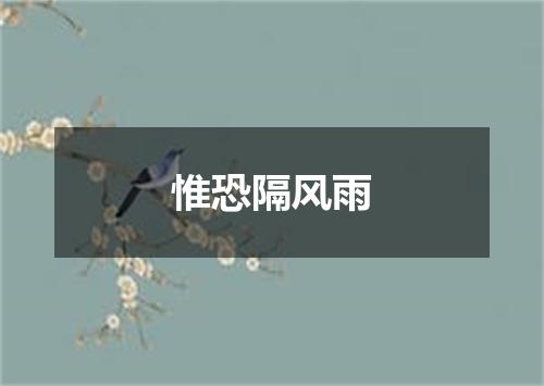 惟恐隔风雨