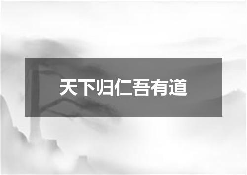 天下归仁吾有道