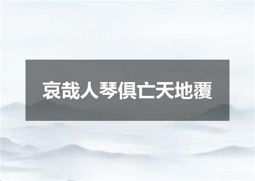 哀哉人琴俱亡天地覆