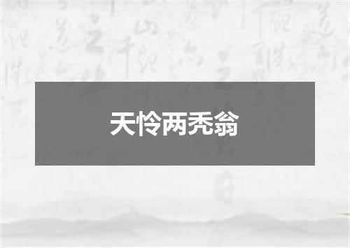天怜两秃翁