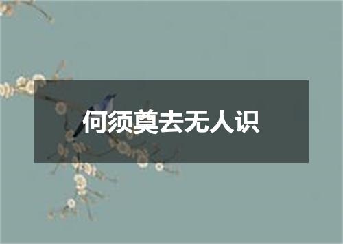 何须奠去无人识