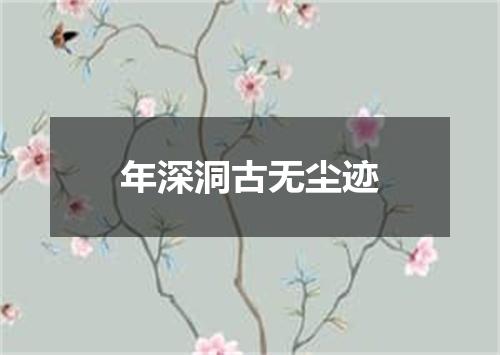 年深洞古无尘迹