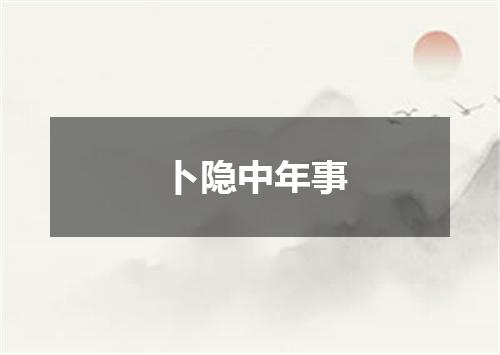 卜隐中年事