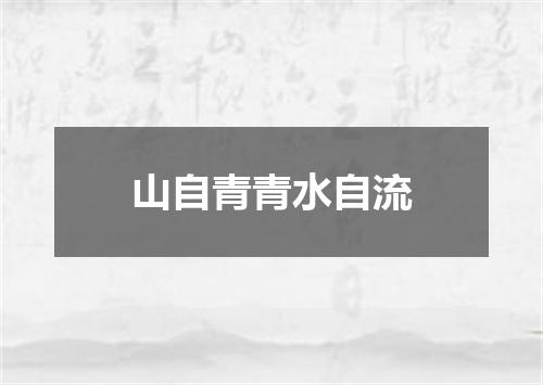 山自青青水自流