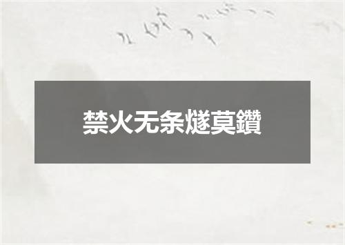 禁火无条燧莫鑽