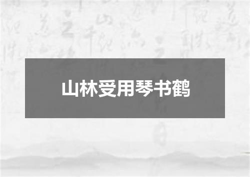 山林受用琴书鹤
