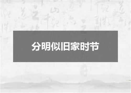 分明似旧家时节