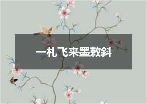 一札飞来墨敕斜