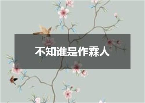 不知谁是作霖人