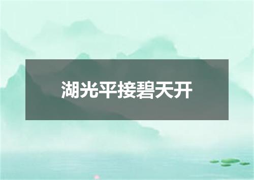 湖光平接碧天开