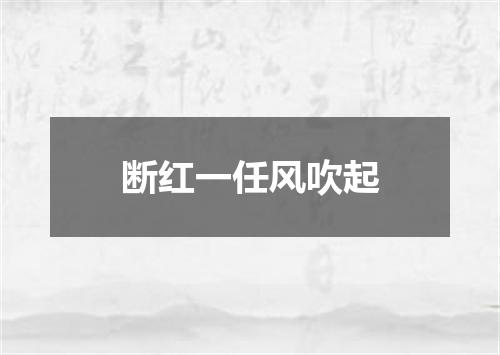 断红一任风吹起