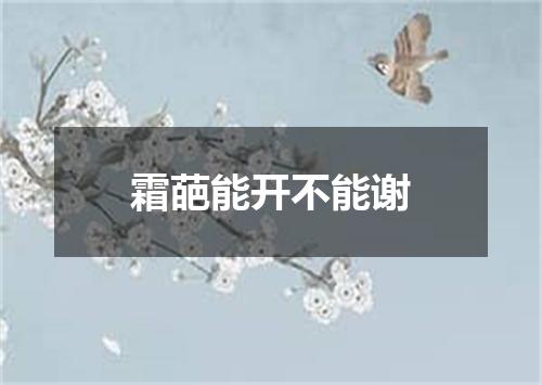 霜葩能开不能谢