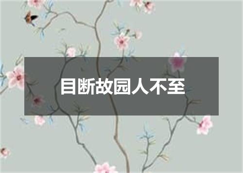 目断故园人不至