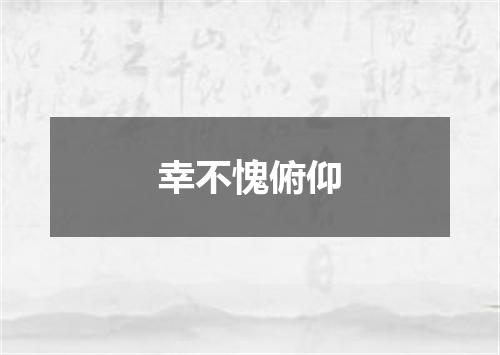 幸不愧俯仰
