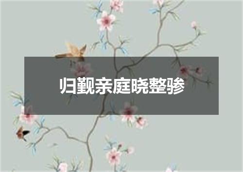归觐亲庭晓整骖