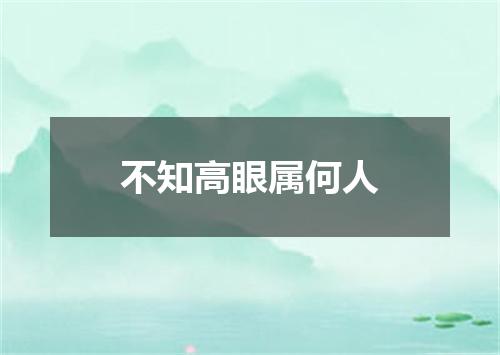 不知高眼属何人