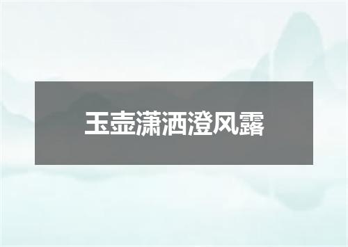 玉壶潇洒澄风露