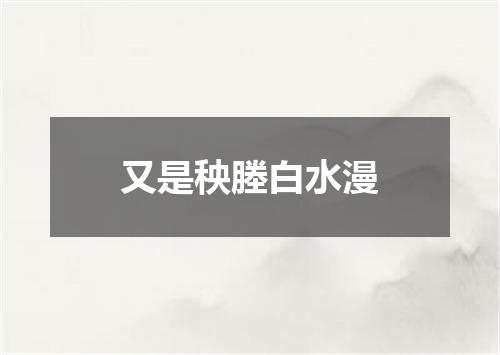 又是秧塍白水漫