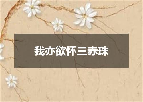 我亦欲怀三赤珠