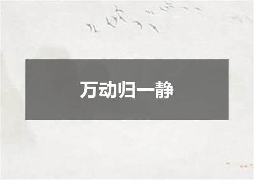 万动归一静