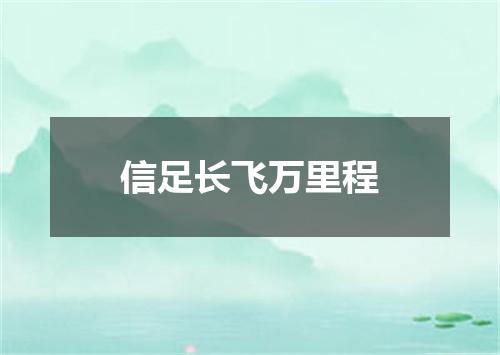 信足长飞万里程