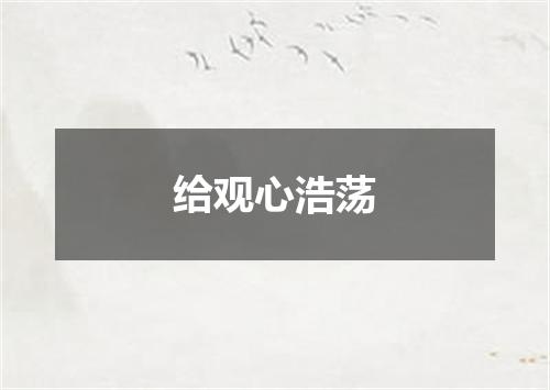 给观心浩荡