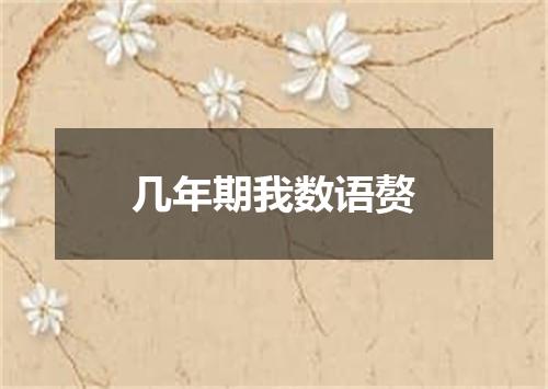 几年期我数语赘