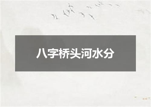 八字桥头河水分