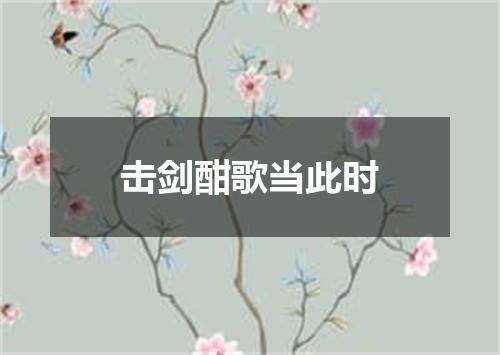击剑酣歌当此时