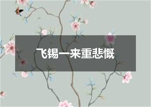 飞锡一来重悲慨