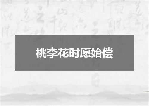 桃李花时愿始偿