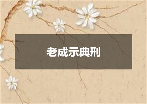 老成示典刑
