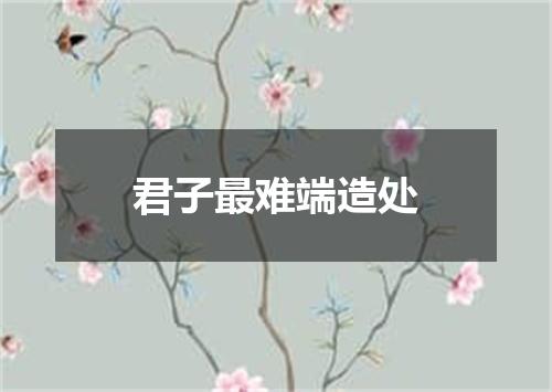 君子最难端造处