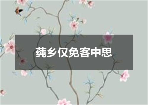 莼乡仅免客中思
