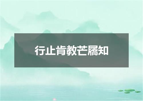 行止肯教芒屩知