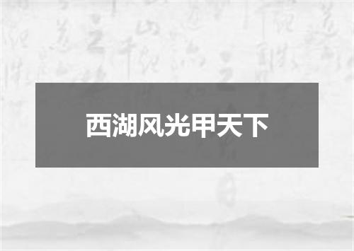 西湖风光甲天下