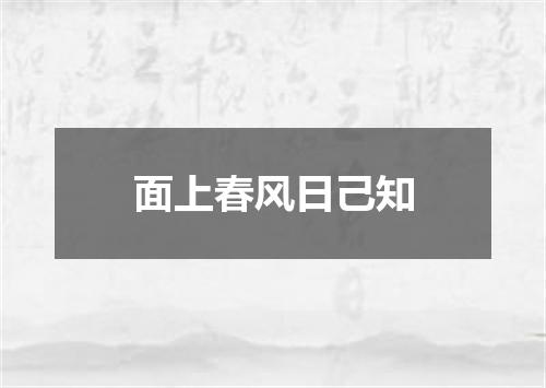 面上春风日己知