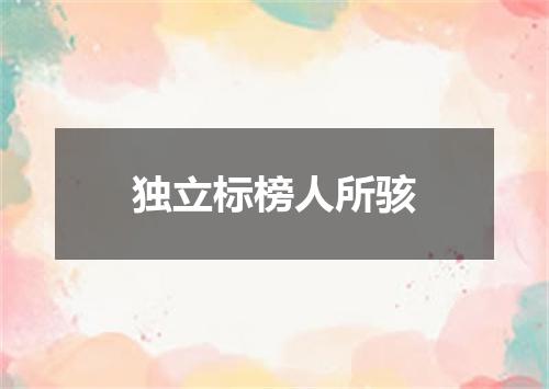 独立标榜人所骇