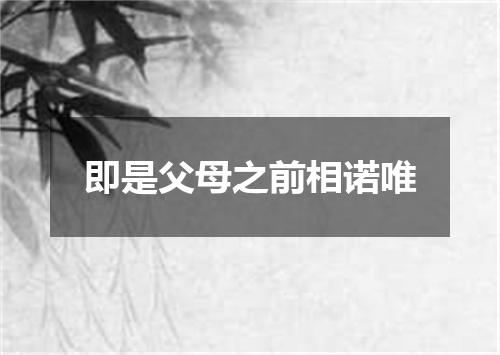 即是父母之前相诺唯